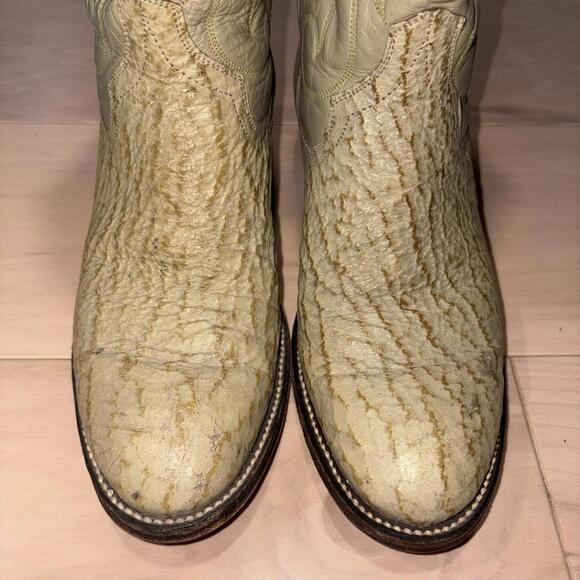 Renegade Cowboy Boots Men’s Size 9 W Tan Roughout Leather Western Rodeo Boot - Picture 5 of 9